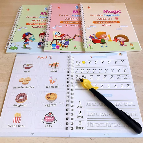 4 Pc Magic Copybook widely used by kids,