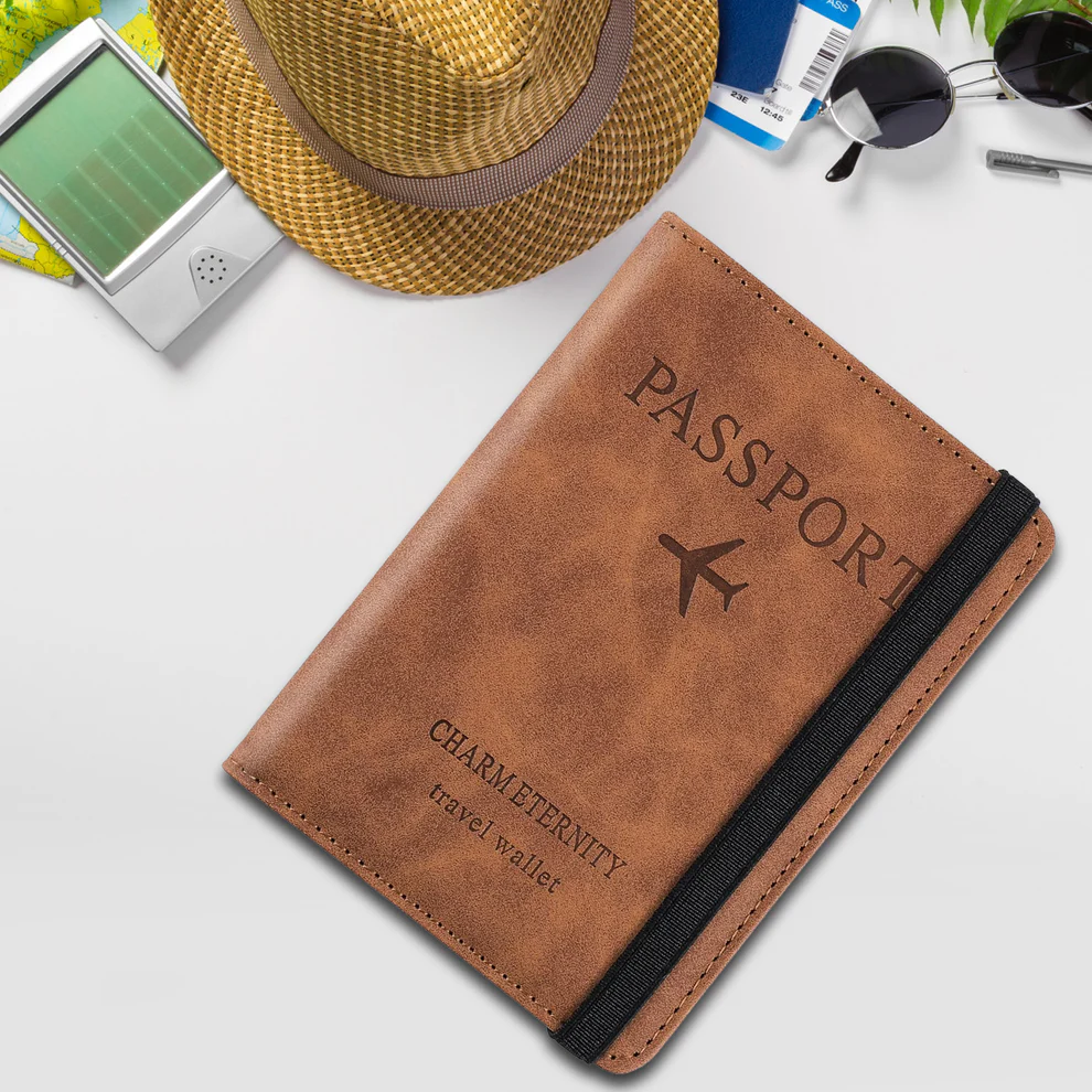 Passport Holder Cover PU Leather Travel Wallet case 