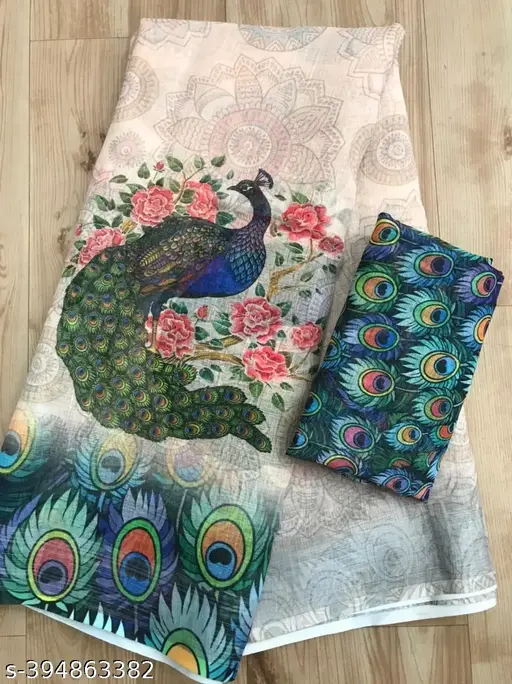 Designer Linen Cottan Saree