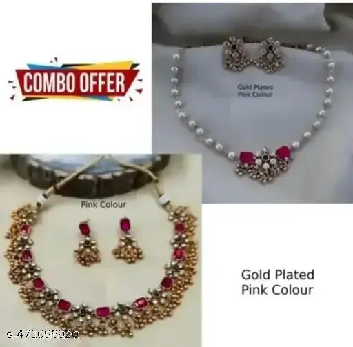 Beautiful Combo jewellery(Gold Plated Green-Pink