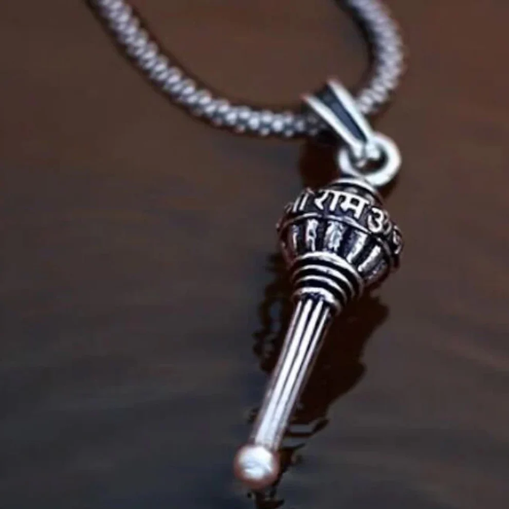 Lord Hanuman Gada Pendant With Chain