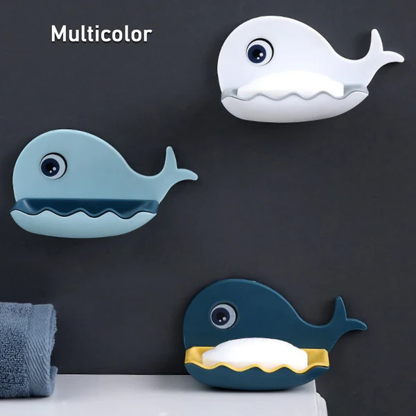 Fish Shape Wall-Mounted Double Layer Soap Holder for Bathroom & Kitchen