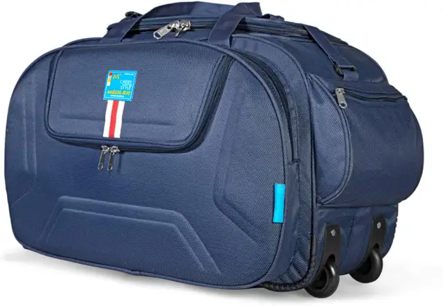  DERBEN-NAVY Polyester Cabin Size Luggage Duffle Strolley Bag