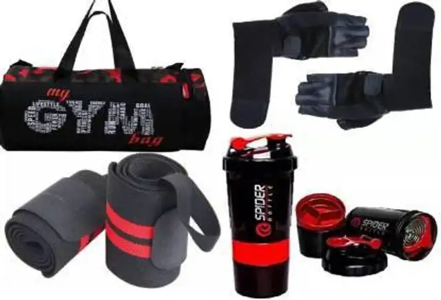L'AVENIR FITNESS MY GYM BAG ( CAMOUFLAGE PATTERN) + GYM Shaker + Wrist Wrap + GLOVES (Kit Bag)