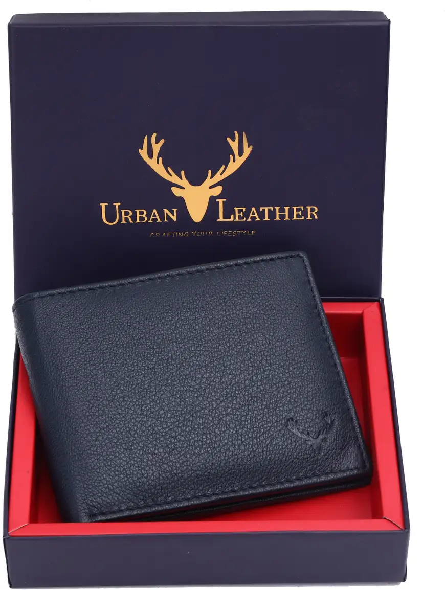 URBAN LEATHER Men Formal Blue Genuine Leather Wallet