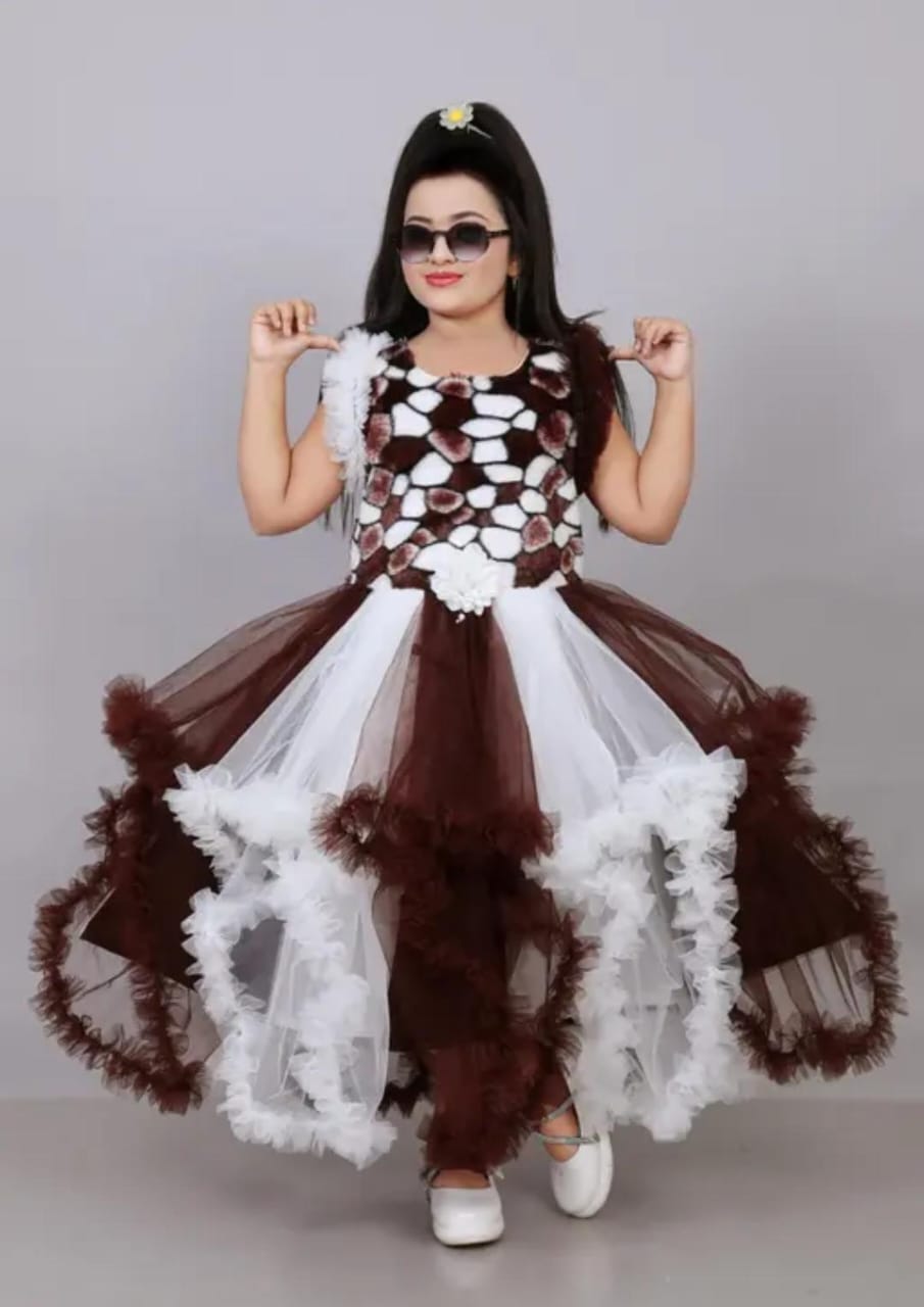 Cutie Pie Baby Girls Party Dress Fur Frock For Girls Wedding