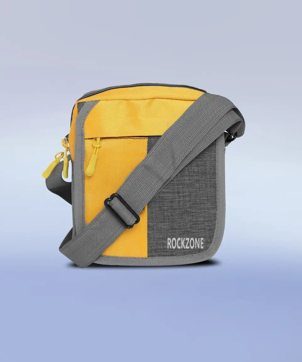 Grey, Yellow Sling Bag