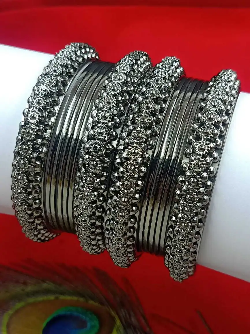 Metal Gold-plated Bangle Set (Pack of 14)