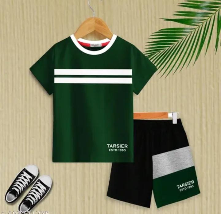 Boys trendy printed tshirt and shorts combo