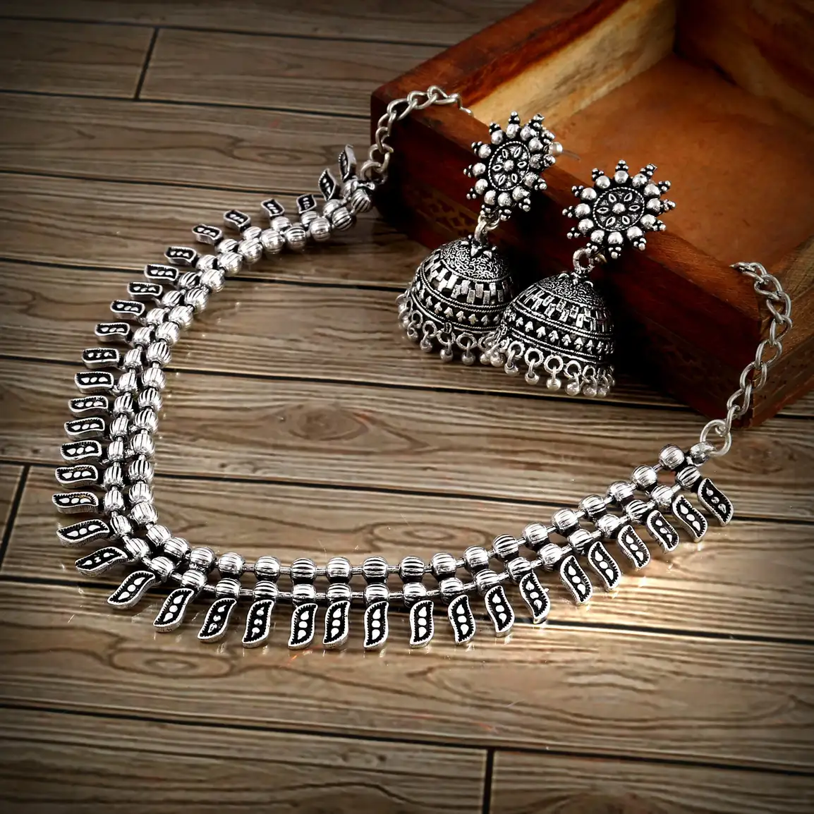 Haniya Silver  Jewellery Set (Pack of 1)