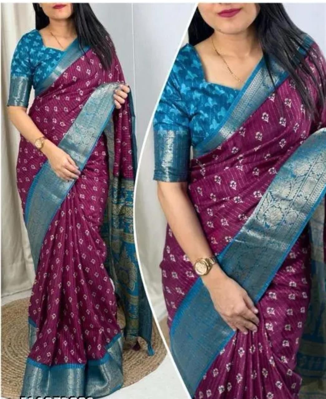 DOLA SILK SAREE BEST jequard BORDER SSAREE FLOWER DESIGN SAREE