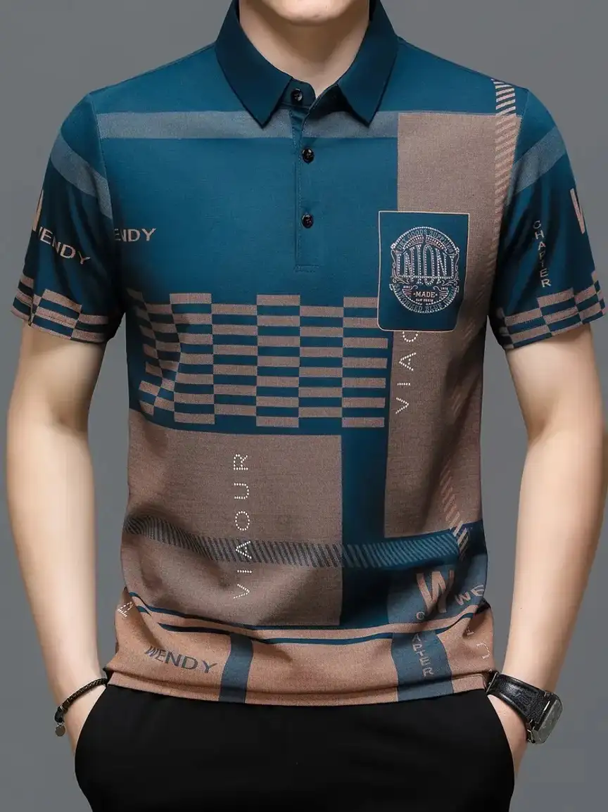 Color Black Men Blue T-Shirt