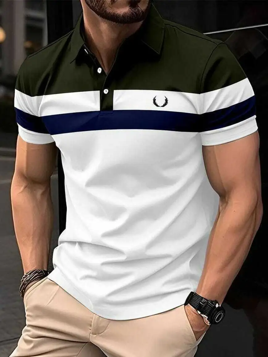 Color Block Men Green T-Shirt