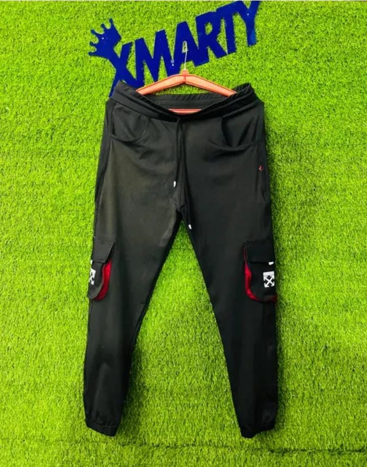 Comfortable Men's Stylish Slim Fit Lycra Jogger Lower Track Pants For Gym, Running, Athletic, Casual Wear For Men, Men Black Cargo lower