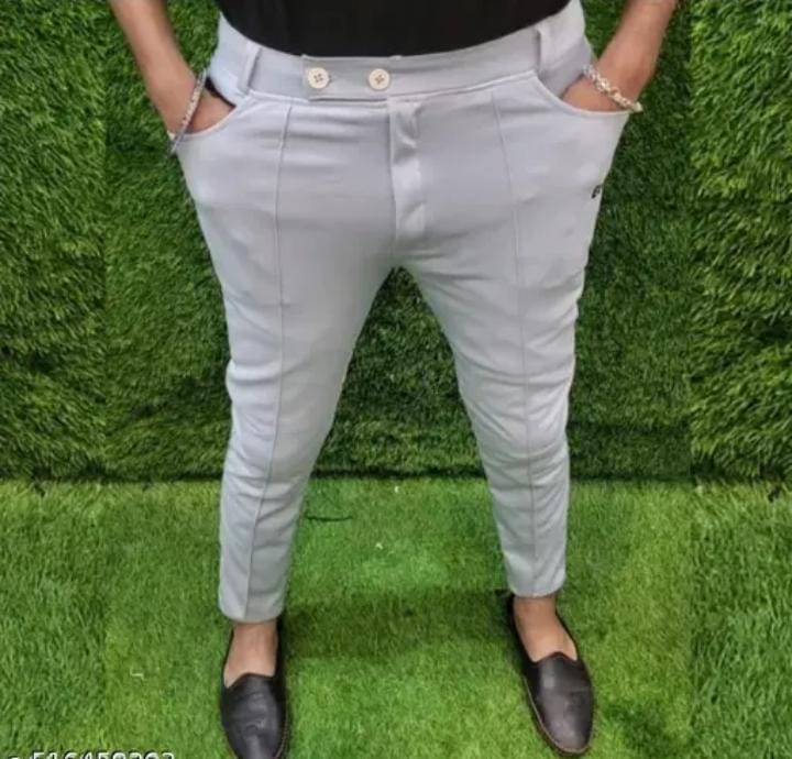 Solid Casual men's lycra pant for men