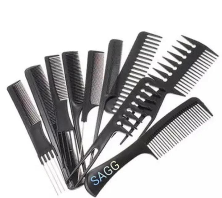 Combs For Professional Hair Salon Styling, Tools Comb For Smooth Hair Styling Comb Kit (Set of 10 Pieces)