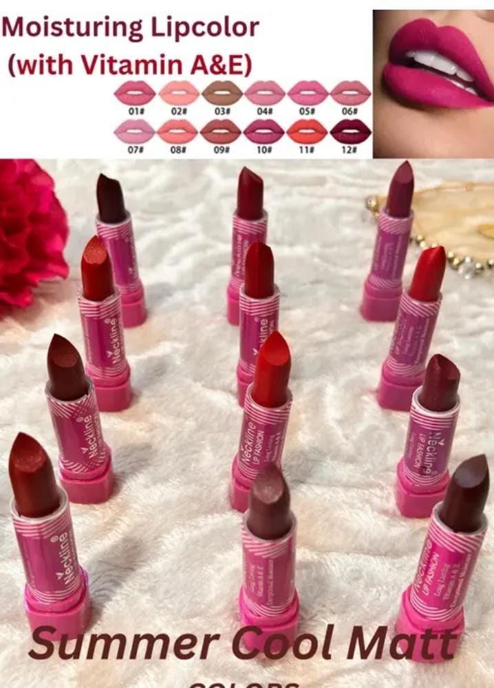 VANAIRA Matte Lipstick, Long lasting lipsticks, Lipstick for Women, 4.2gm Each, Lipstick Combo pack of 12