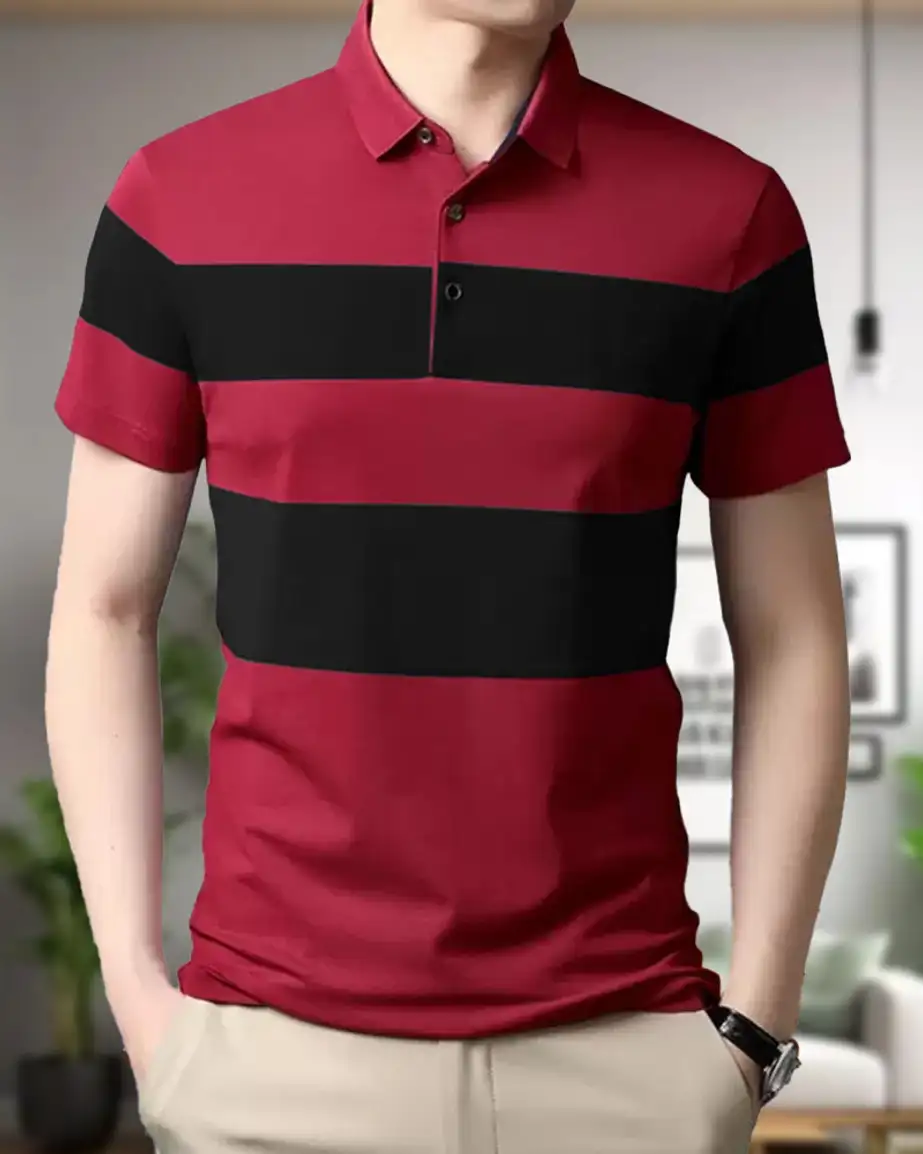 Color Block Men Red T-Shirt