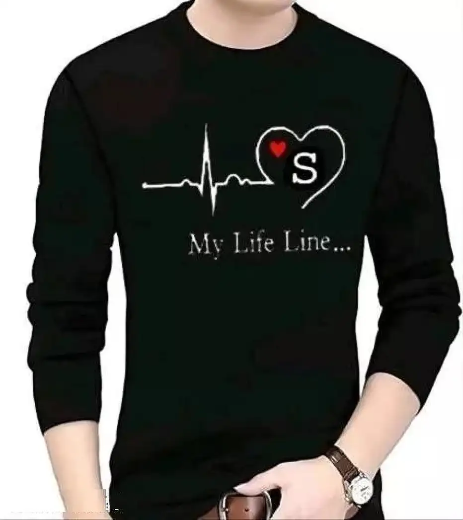 Printed Men Black T-Shirt