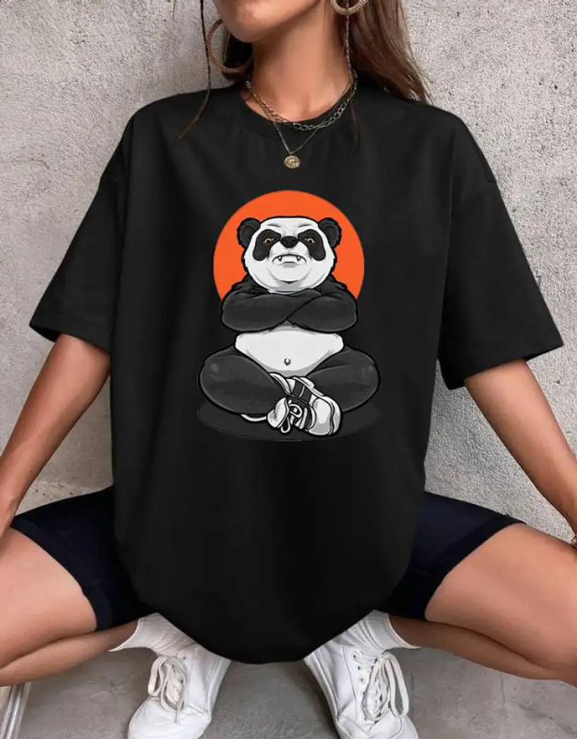 Graphic Print Women Black T-Shirt