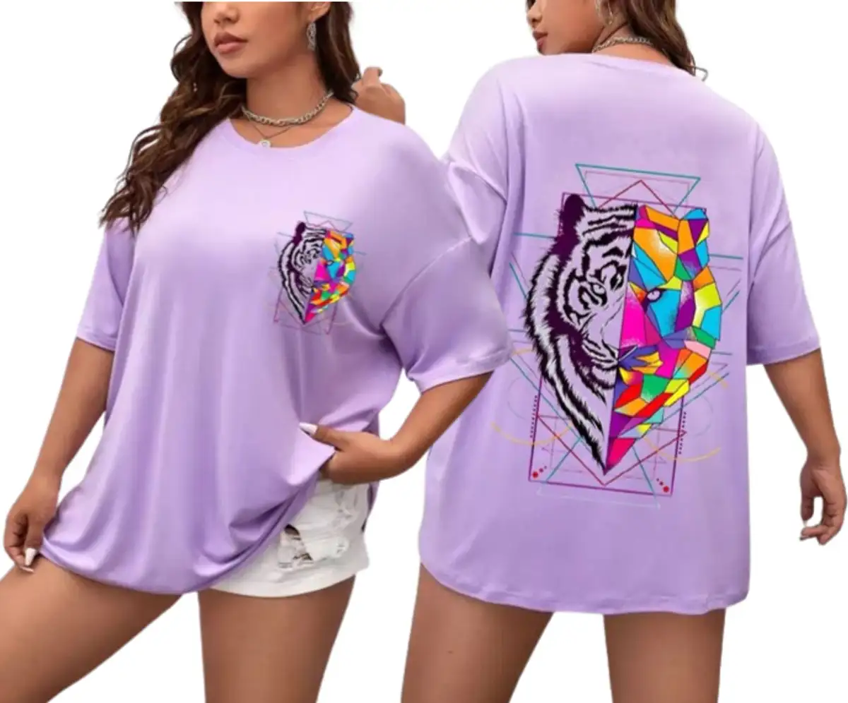 Printed Women Purple T-Shirt