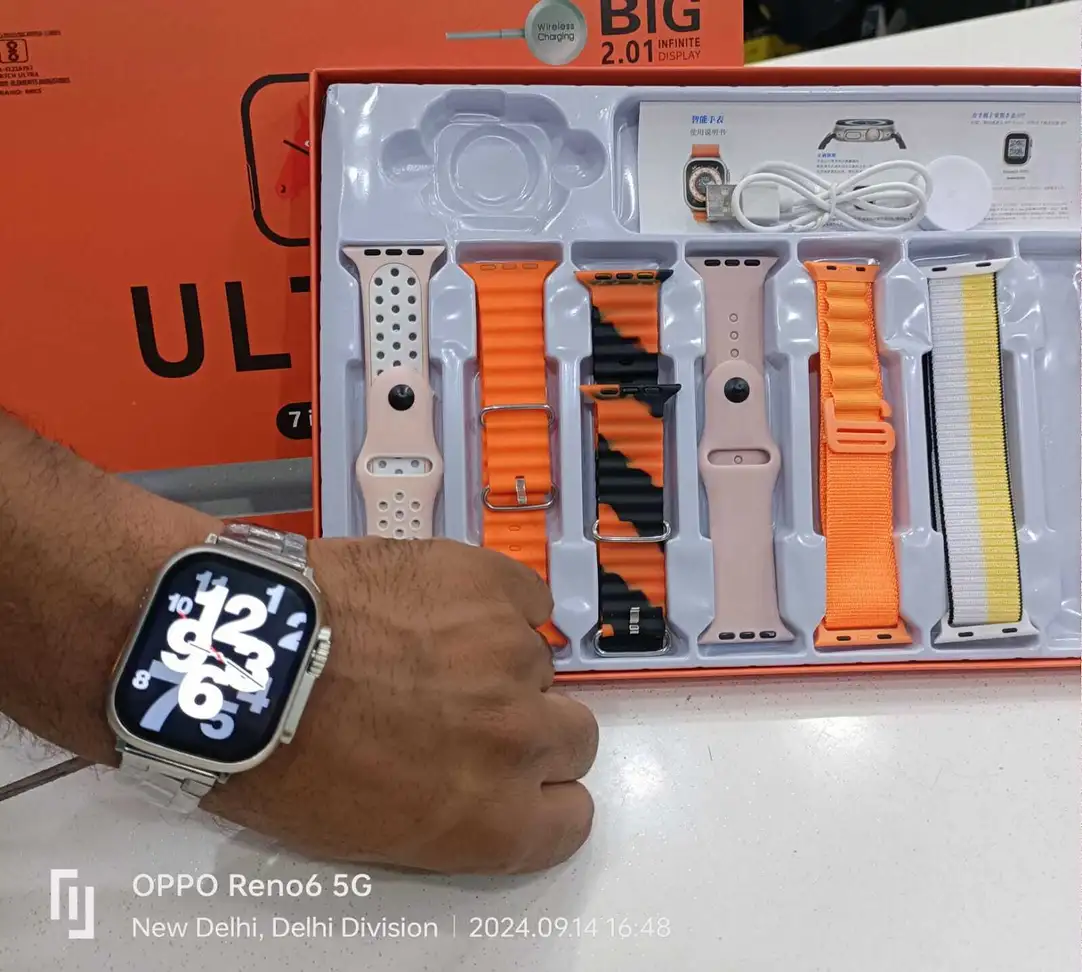 psgk psgk 7 In One combo gift pack Bluetooth calling, Health and fitness Smartwatch Smartwatch (MULTI-COLOUR Strap, FREE SIZE)