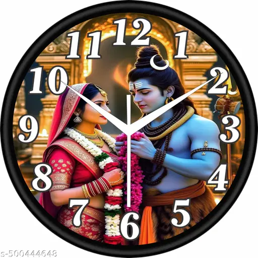 SHIV PARWATI VIVAH ATTRACTIVE WALL CLOCK