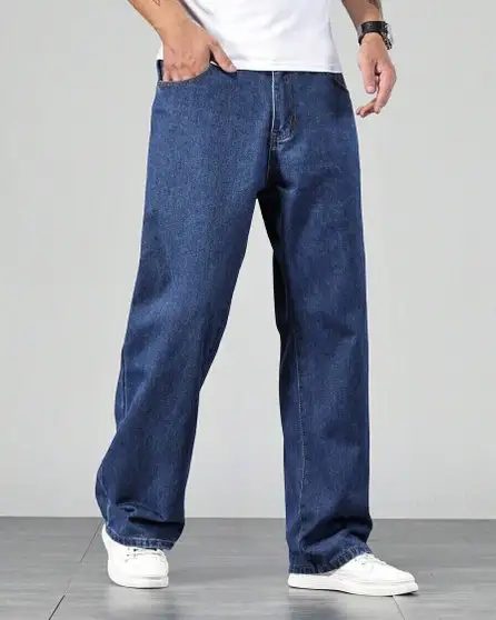 Boot-Leg Men Dark Blue Jeans