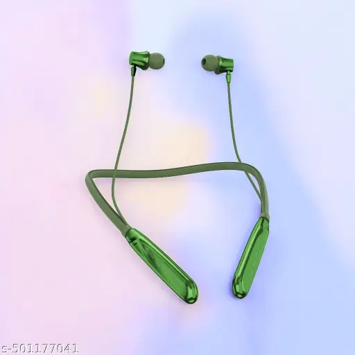 Reborn ( Green ) Type-C With Extra Bass Wireless Neckband 100 Hours Playback Time And Best Quality Neckband