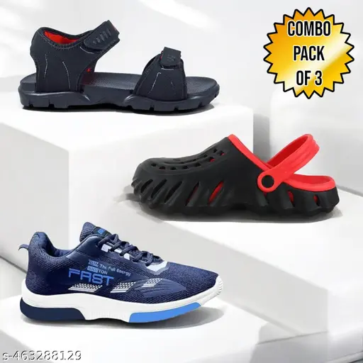 Genial Men's Stylish Sandal ,Clogs & Shoes Combo Pack