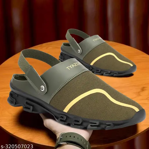 TYAZDER Casual Clogs :: Sneaker Shoes for Men's :: olive casual sneaker sandal :: party sandal for men's :: coloured casual sandal :: chunky sandal for men's :: college sandal for boys