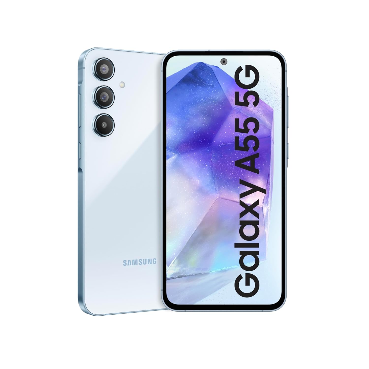 Samsung Galaxy A55  5G (Awesome Iceblue, 12GB RAM, 256GB Storage) | Metal Frame | 50 MP Main Camera (OIS) | Nightography | IP67 | Corning Gorilla Glass Victus+ | sAMOLED with Vision Booster