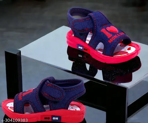 Whistle Sound Fancy Walking Sandals breathable with rubber sole lightweight__Navyblue/Red