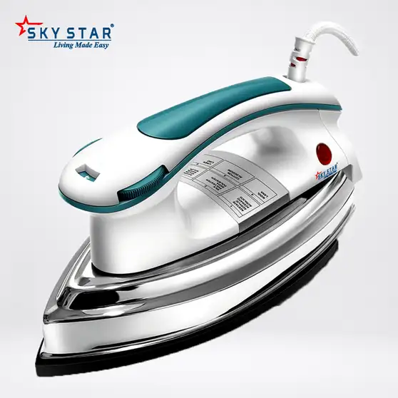 Skystar Ocean Plancha Heavy Weight Soleplate with double coating 1100 W Dry Iron (White Blue)