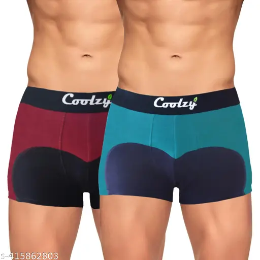 Coolzy Men's Cotton Printed Regular Fit Trunk (Pack of 2)