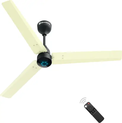 Atomberg Renesa Ceiling 5 Star 1200 mm 3 Blade Ceiling Fan  (BLDC Motor with Remote | Ivory & Black | Pack of 1)