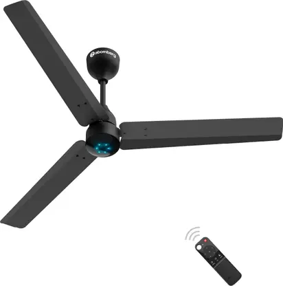 Atomberg Renesa 5 Star 1200 mm 3 Blade Ceiling Fan  (BLDC Motor with Remote | Midnight Black | Pack of 1)