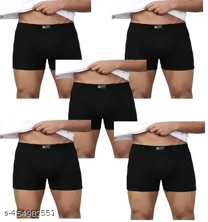 mens cotton daily use black trunks(pack of 5)