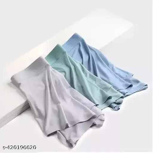 3D Men Ice Silk Lycra Underwear - Multicolor (Pack of 3) Briefs ₹492