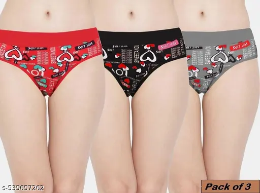 Beautiful pure cotton soft and comfortsable panty Daily Use pack of 3