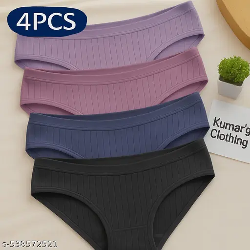 Essential Softness 4-Pack Women’s Lining Panties – Breathable, Seamless, and Multicolor Cotton Design