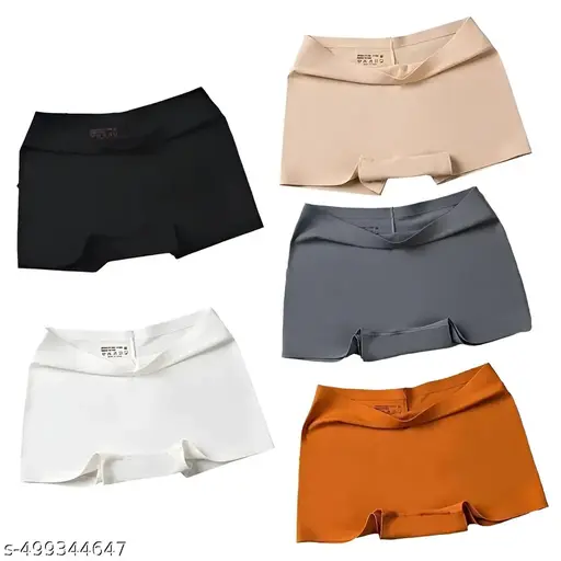 The new cool Seamless boy short women panty pack of 5 with multicolor and extra soft, comfortable, straich made by ice cool fabric panty, women panty, boy short panty for women & girls