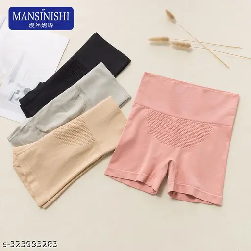 Women's Latest Nylon Spandex Seamless Tummy Control high Waist Thigh Ladies BriefsHalf Body Briefs(PACK OF 2)