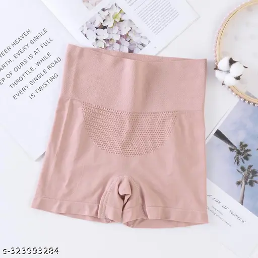 Women's Latest Nylon Spandex Seamless Tummy Control high Waist Thigh Ladies BriefsHalf Body Briefs(PACK OF 2)