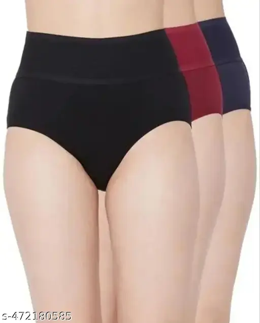 WOMEN COTTEN REGULER TUMMMY TUCKER /HISPTER (PACK OF 3)(MAROON /BLACK/PINK)