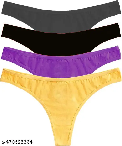 pack of 4 women cotton thong panty | thongs for women | women sexy thong panty | women thongs bikini | panty for women