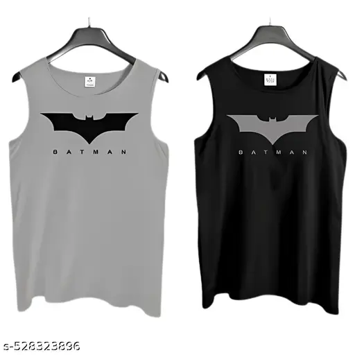 Batman Logo Sleeveless Shirt/Sando vest for man and boys Sando Black Color