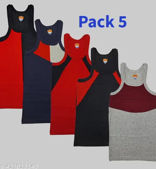 JEEV Men's Cotton Gym Vests (Pack of 5)