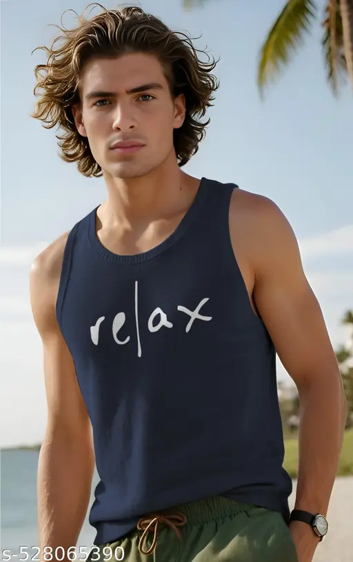 ORIGINAL CREATOR Men's Round Neck Trendy Sleeveless Pure Cotton Vest