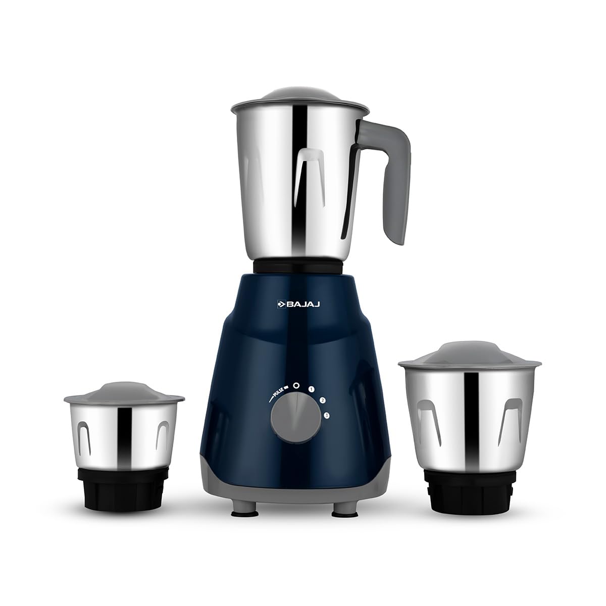 Bajaj GX1 Ninja Series 500W Mixer Grinder With 3 Jars(Stainless Steel Jars) | Superior Mixie For Kitchen | Durable Mixer Grinder | DuraCut Blades | 2 Yrs Warranty 【Blue】